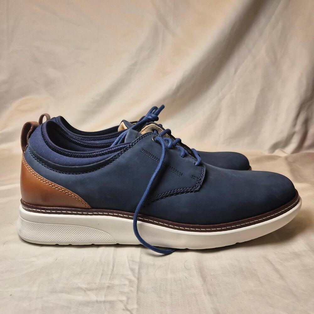 Samuel Hubbard Mens 11.5 Rafael Lace Up Navy Leather Casual Comfort Dress Shoe
